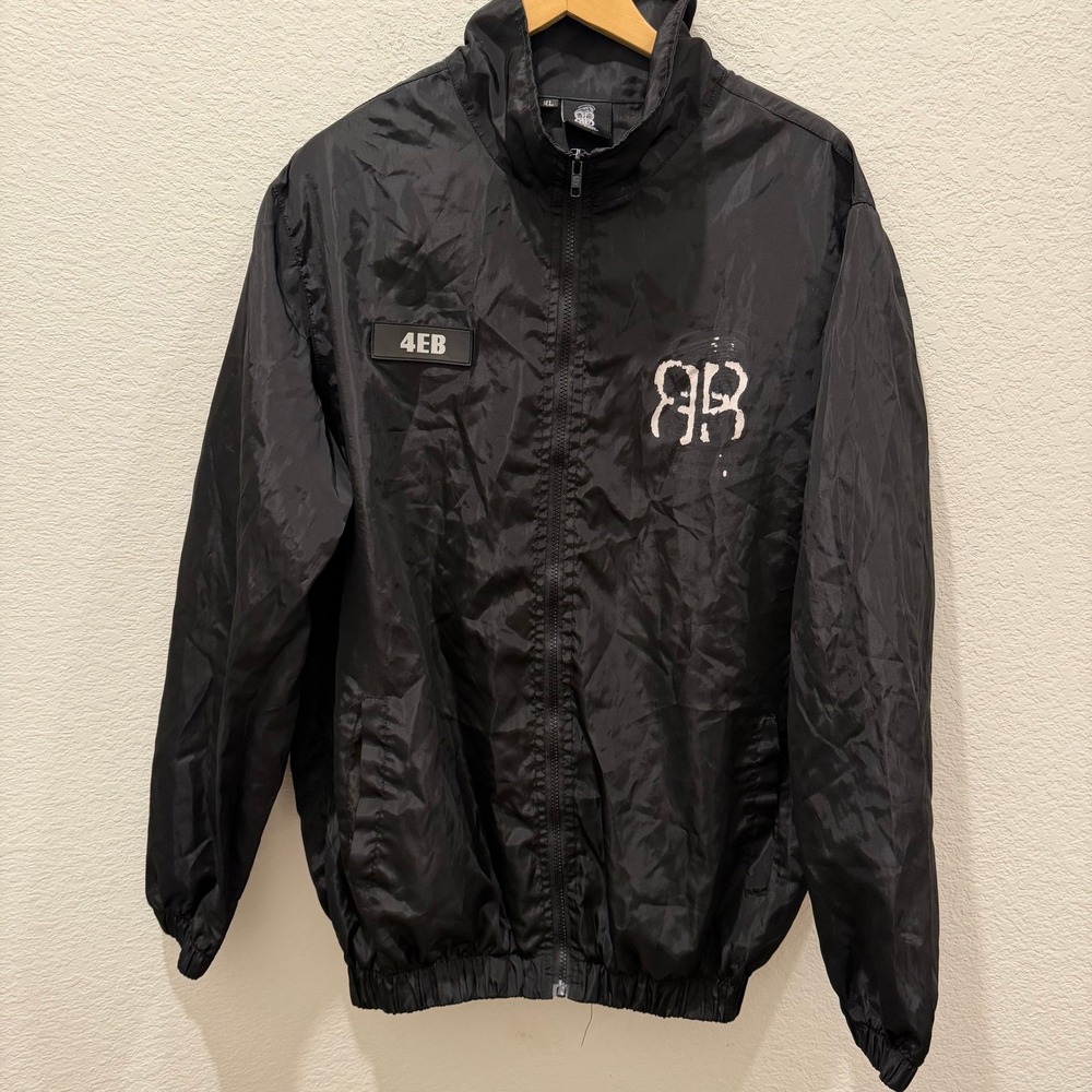 Blurry Bidness Vintage Y2K Jacket Mens XL Black Streetwear 4EB Graphic